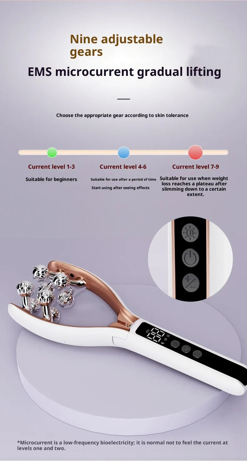 EMS Microcurrent V-Roller Face Massager
