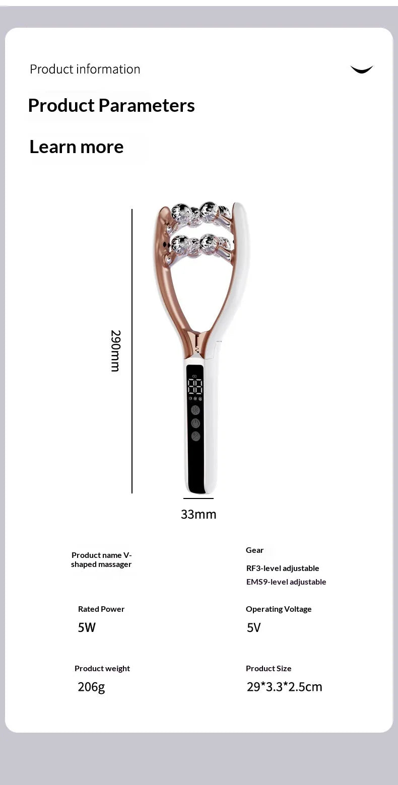 EMS Microcurrent V-Roller Face Massager